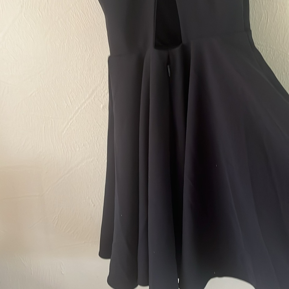 Lulu’s Black Wonder Whirl Twisted Back Skater Dress Size XS Full Skirt Straps - Picture 7 of 15